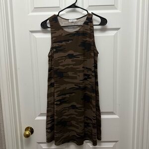 Socialite Camouflage Sleeveless Dress - Brown and Black
